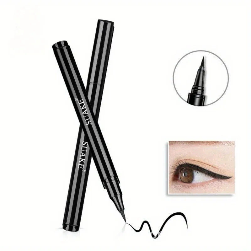 Black waterproof, sweat-proof, and smudge-proof eyeliner creates a natural look and glides on quickly and easily.