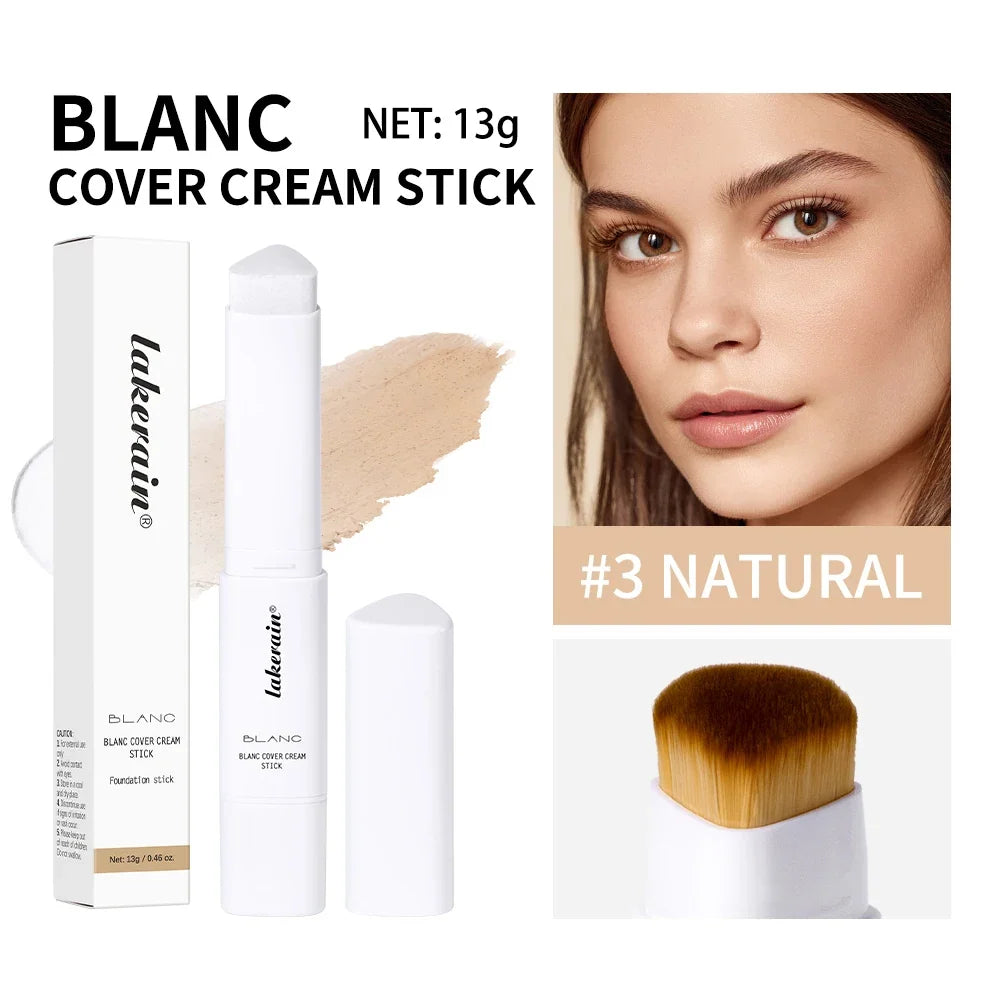 Color Changing Foundation Stick Korean Cover Cream Stick High Coverage Waterproof Dual-Ended with Brush  Base Makeup