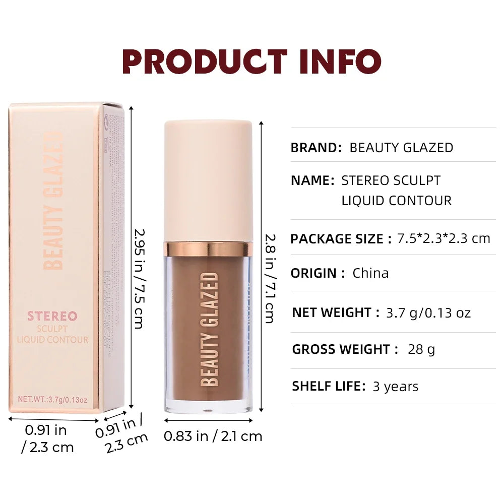 2025 Beauty Glazed 2 Color Liquid Contouring To Enhance The Facial Contour,Waterproof ,Matte,V-face Shaping Contour  Face Makeup