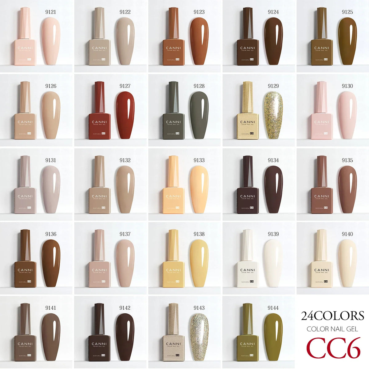 CANNI Hema Free Nail Gel Polish Fall Color Collection Semi Permanent Diamong Long Wear Top Coat Red Gorgeous JellyNude Color 9ml