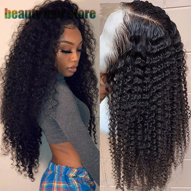 Kinky Curly Lace Front Wig, Natural Black