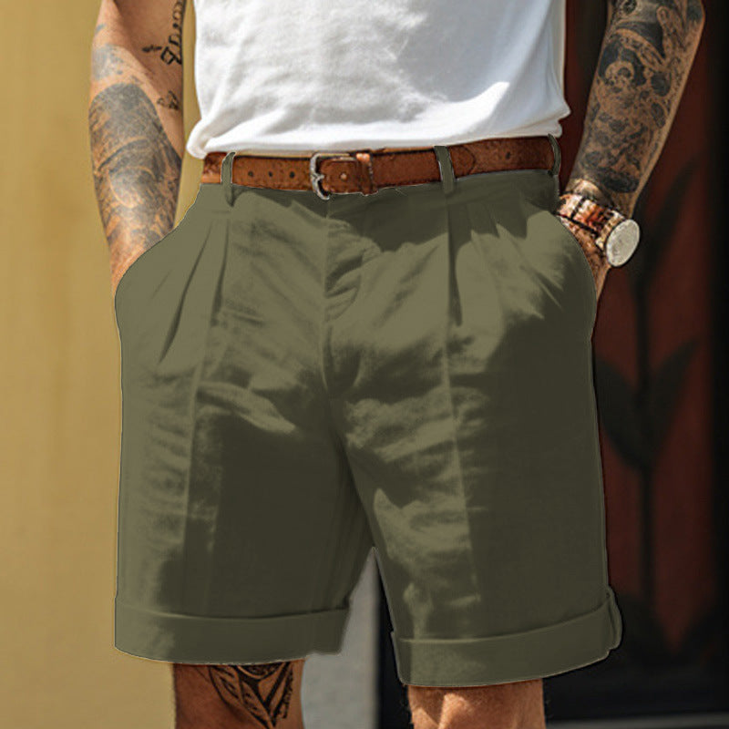 Men's Straight Leg Shorts With Pockets  Casual Dress Pants Loose Fit Summer Bottoms For Daily Wear Clothing