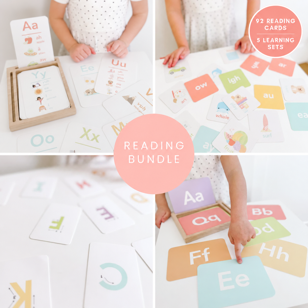 Reading Flash Cards Bundle for Kids | Phonics, Rhymes & Sight Words